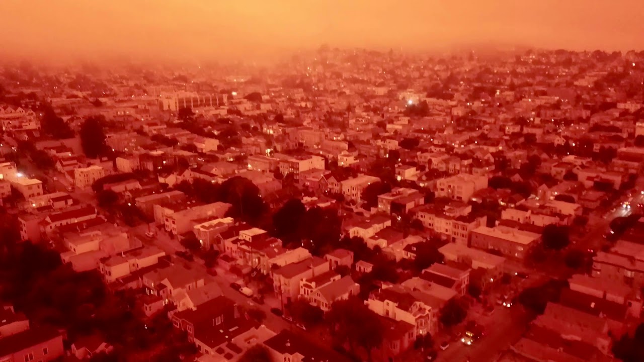 San Francisco - Red Skies from wildfire smoke.