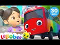 10 Little Buses! | @Lellobee City Farm - Cartoons & Kids Songs | ABC 123 | Fun Cartoons & Rhymes