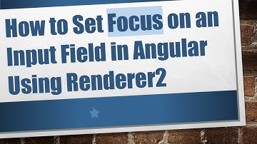 How to Set Focus on an Input Field in Angular Using Renderer2