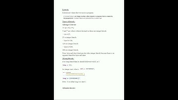 Literals and its types in Java?
