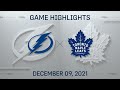 NHL Highlights | Lightning vs. Maple Leafs - Dec 9, 2021