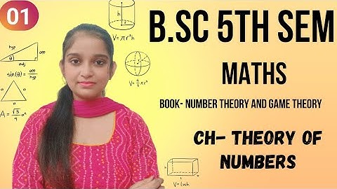 B.Sc 5th sem Maths || Ch- Theory of Numbers || By Jyoti Chaudhary ✍️✍️