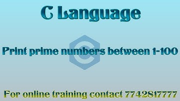 c program to print all prime numbers from 1 to 100