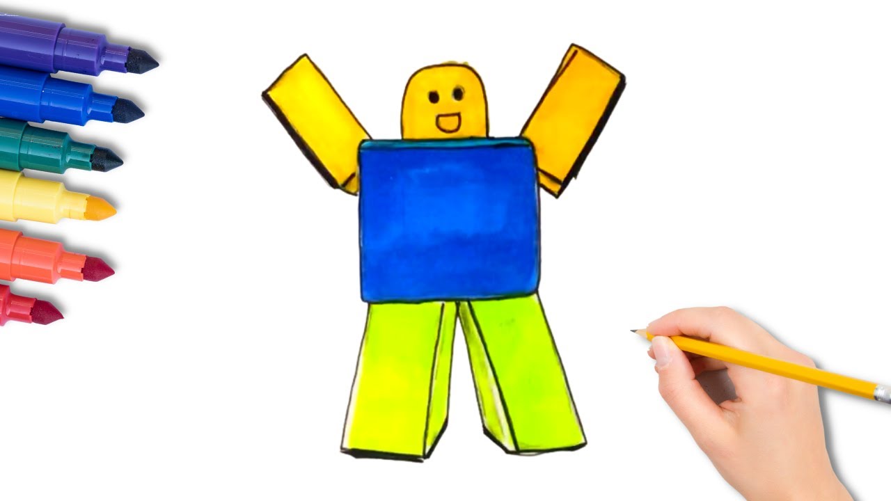 How To Draw A Roblox Noob, Coloring Page, Trace Drawing