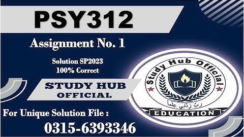 PSY312 assignment 1 solution psy312 community work
