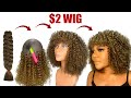 😳$2 Curly Crochet Wig Using Braid Extension