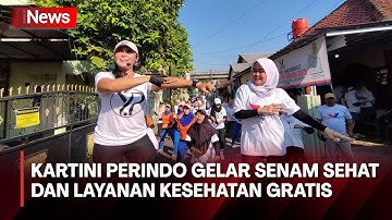 Emak-emak Ikuti Senam Sehat dan Pengobatan Gratis yang Digelar Partai Perindo