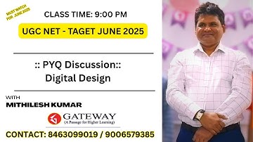 UGC NET JUNE 2025 COMPUTER SCIENCE:  PYQs Digital Design | GATEWAY | MITHILESH  KUMAR