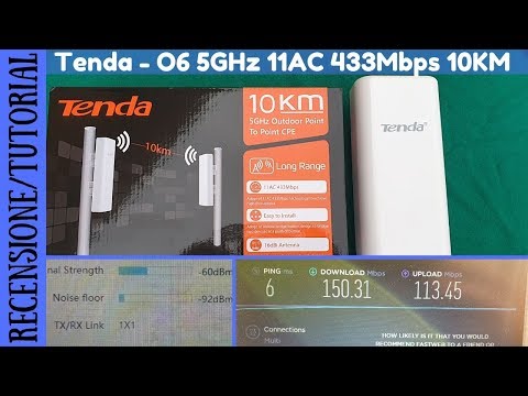 RECENSIONE E TUTORIAL ITA - Tenda O6 Antenna WiFi da esterno a 5GHz da 433Mbps CPE