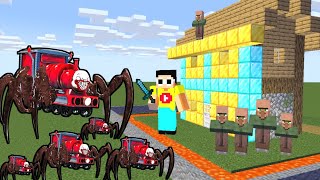 50 Choo Choo Charles VS Most Secure Village #minecraft #new