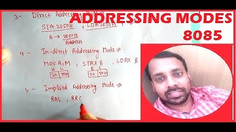Addressing Modes of 8085 Microprocessor with examples.