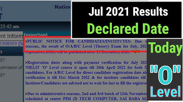 o level result Date declared