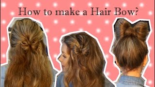 Как сделать красивый бант из волос ♥ 3 прически с бантами из волос ♥ Hair Bow tutorial(В этом видео я очень подробно рассказываю и показываю, как сделать бант из волос. Это очень красивый элемент..., 2015-03-12T07:53:30.000Z)