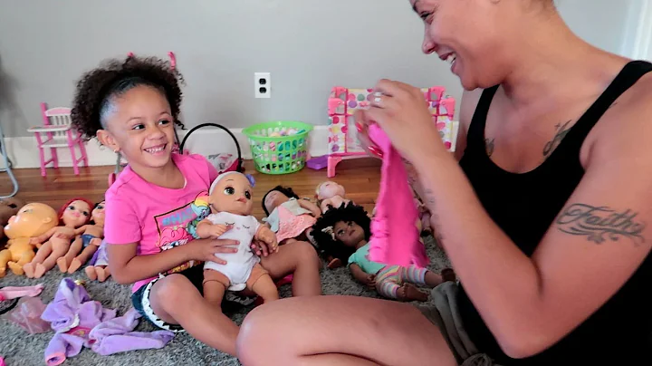 Imani and Mommy Pretend Play with Baby Dolls Toys ...