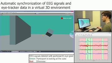 Automatic synchronization of EEG signals and eye-tracker data in a virtual 3D environment