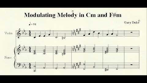 Melody in Cm that modulates a tritone away to F#m