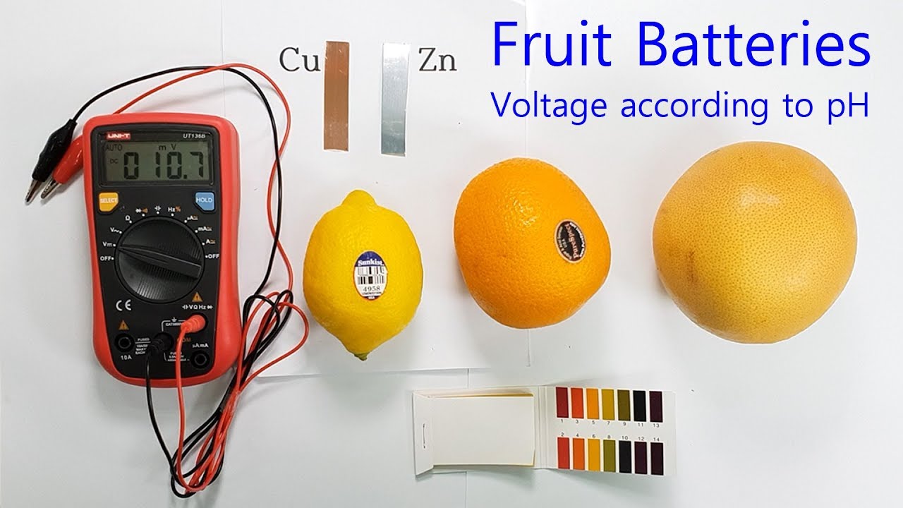 Fruit cell 2 : Voltage according to pH - YouTube