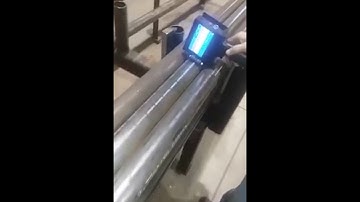 Meenjet M6 Handheld Printer with JS21 White Ink on Metal Pipe