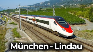 Quer durch Bayern | 4K Führerstandsmitfahrt: München  Lindau Reutin | Alstom ETR 610 – Neigetechnik