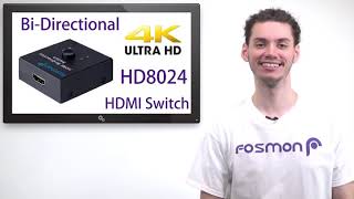 Fosmon HDMI 2.0 切替器 双方向 1入力2出力 / 2入力1出力 HDMI セレクター【4K @ 60hz| 3D | HDCP | 1080p対応 | 手動切り替え | 電源不要