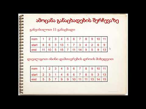 ალგორითმები. ხარბი ალგორითმები. განაცხადების ამოცანა.