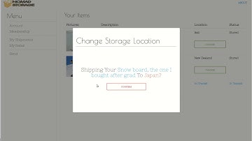 Nomad Storage Customer Portal User Interface