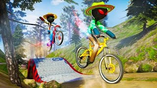 Stickman BMX Uphill Rider Cycle Stunts | Fun Gameplay screenshot 1