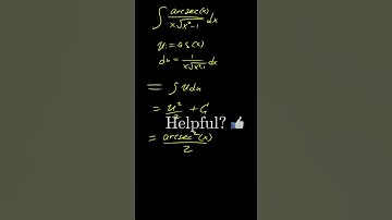 integral of arcsec(x)/x*sqrt(x^2-1) dx = answer using u-sub on arcsec(x) // sec^(-1), #Shorts