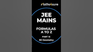 3D Geometry Formulas: JEE | NDA | CUET | Class 12