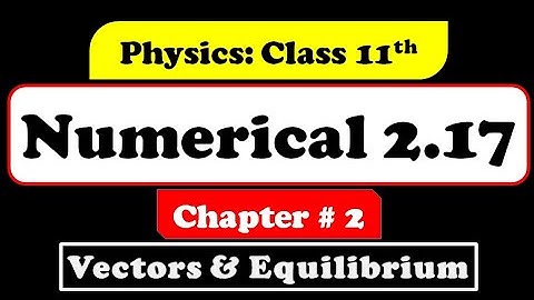 Numerical 2.17 Class 11 Physics (Vectors & Equilibrium)