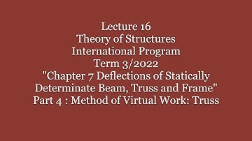 16 Theory of Structures Int Prog Chapter 7 Deflection Part 4 Virtual Work TRUSS