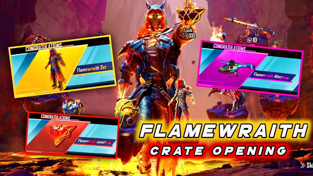 Flamewraith Set First Ultimate BGMI | Flamewraith Set Flame Devil Crate Opening PUBG Mobile
