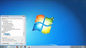 How to display access to videos on the start menu in windows 7