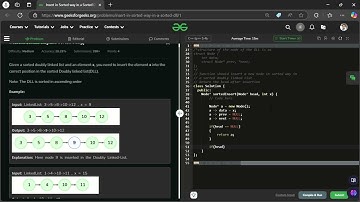 GFG POTD 31/10/2024; Insert in Sorted way in a Sorted DLL with O(N) complexity (Part I)