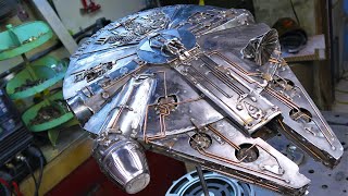 Guy makes a Millennium Falcon out of solid steel
