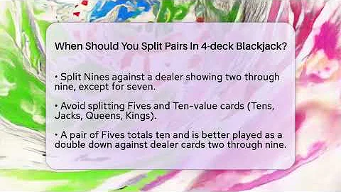 When Should You Split Pairs In 4-deck Blackjack? - The Blackjack Blueprint