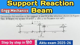 Support Reaction of beam || Engineering Mechanics||@universityexamroblem