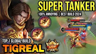 TIGREAL BEST BUILD 2024 | TOP GLOBAL TIGREAL GAMEPLAY | MOBILE LEGENDS✓