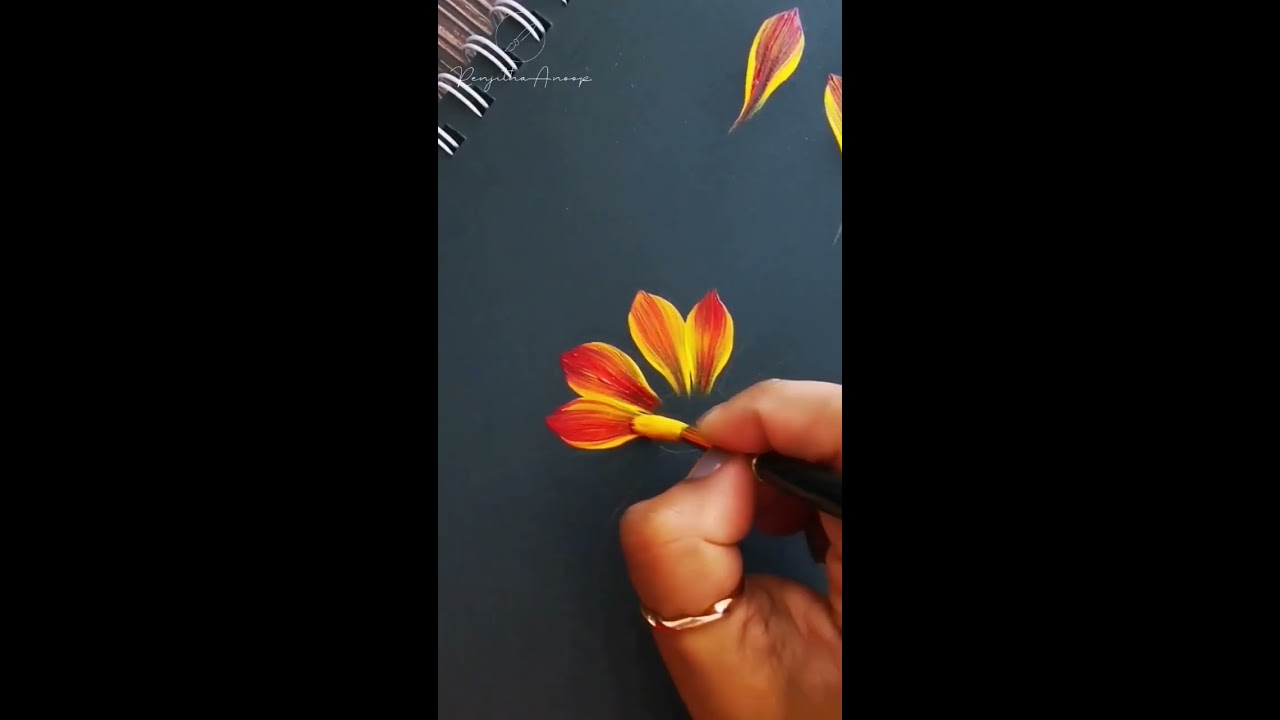 NEW Huge Brush!! / Easy Abstract Acrylic Painting - Birds of Paradise