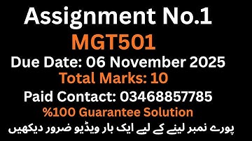 Mgt501 assignment No.1 Solution 2025_ mgt501 assignment no.1 solution_ %100 Correct Answer