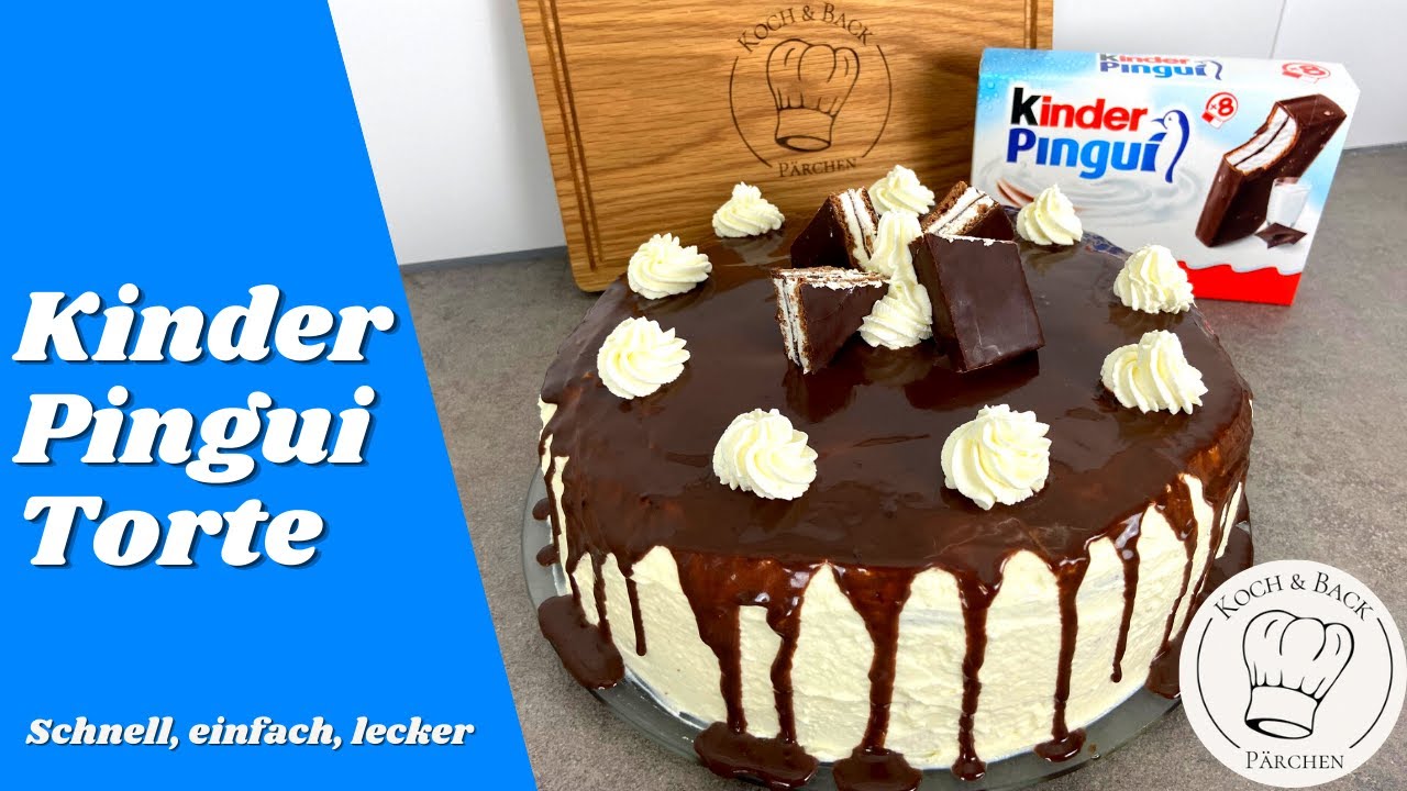 🎂Leckere Kinder Pingui Torte die jeder liebt😍 Biskuitboden Rezept & Sahne Mascarpone Creme |Kuchen