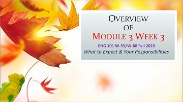 Overview of Module 3 Week 3 (ENG101)