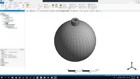 ANSYS tutorial:  spherical pressure vessel, 2D shell,  ANSYS 2019