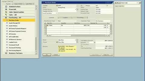 TaskCentre for SAP Business One - Workflow - Purchase Order Authorisation Request
