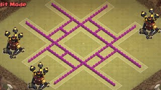 Best Th7 War Base Design With 3 Air Defense Anti 3 Star & Anti Dragon