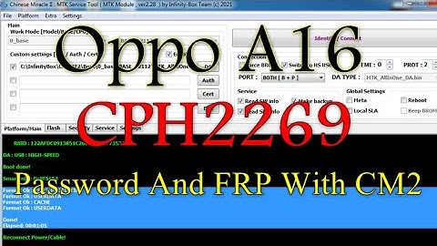 Oppo A16 CPH2269 Password And FRP With CM2