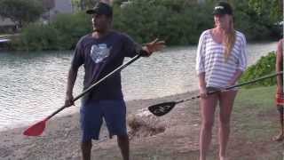 SUP tips: Paddling into the wind coaching with Candice and Anthony