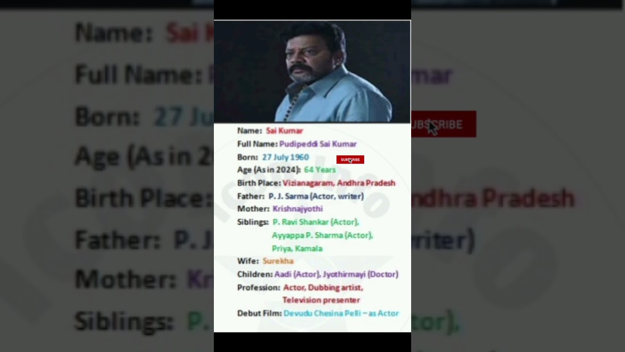 Actor Sai Kumar Biography 
