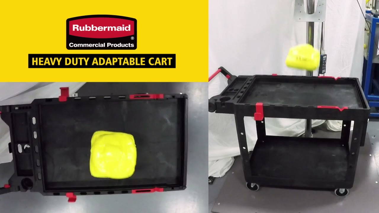 Rubbermaid Commercial Products Heavy Duty Adaptable Cart Competitive Drop Test