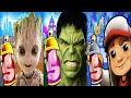 Subway surfers north pole 2023 captain flash vs groot vs hulk subway run gameplay